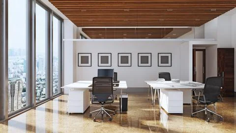Illustration of office space. Illustrazione stock