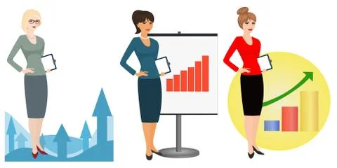 Illustration of office workers on a white background Stock Illustration