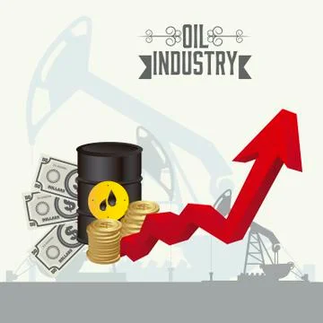 Illustration of the oil industry, changes in the value of oil, vector 스톡 일러스트