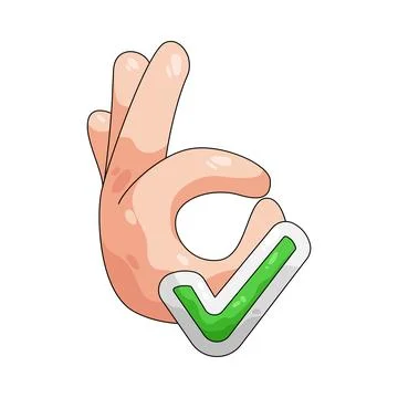 Illustration of OK hand gesture 스톡 일러스트