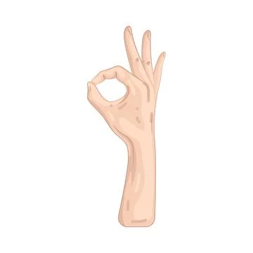 Illustration of OK hand Illustrazione stock