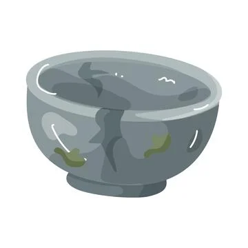 Illustration of old silver bowl Stock Illustration