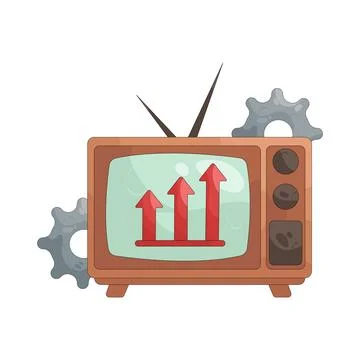 Illustration of Old TV Stock Illustration