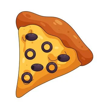 Illustration of olive pizza Stock Illustration