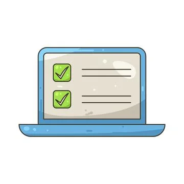 Illustration of online checklist Illustrazione stock