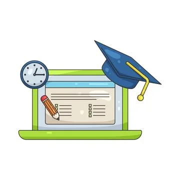 Illustration of online exam Stock Illustration