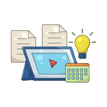 Illustration of Online learning Stock Illustration