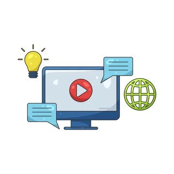 Illustration of Online learning Illustrazione stock