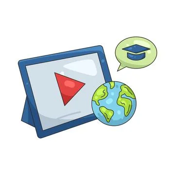 Illustration of Online learning Stockillustratie