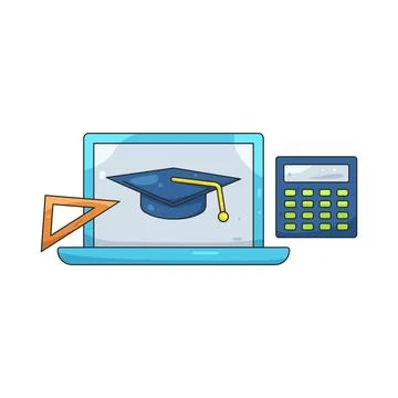 Illustration of Online learning Stock Illustration
