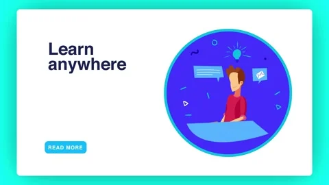 Illustration of Online Learning with a Modern and Abstract Concept Design Stock Footage 341920118