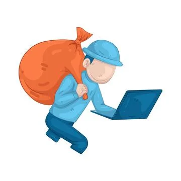 Illustration of Online robbery Stock Illustration