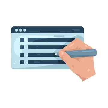 Illustration of Online survey Stock Illustration