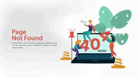 Illustration Oops 404 error page not found Internet connection problems small Stockillustratie