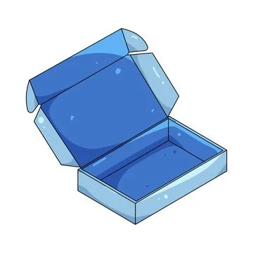 Illustration of Open Blue Packaging Stock Illustration