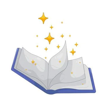 Illustration of Open book with sparkling 스톡 일러스트