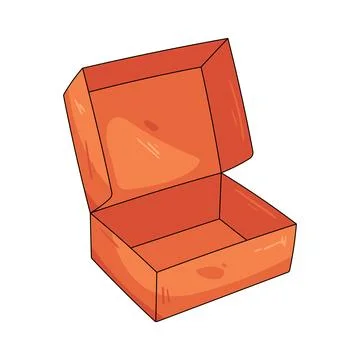 Illustration of open cardboard box Stock Illustration