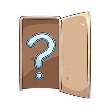 Illustration of open door with a question mark Stock Illustration