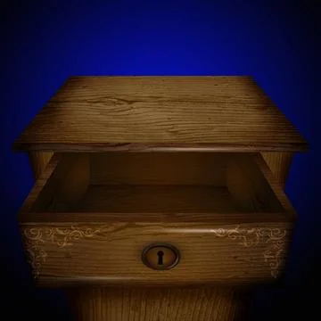 Illustration of the open drawer Stock Illustration