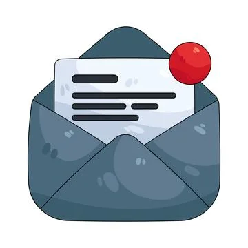 Illustration of open message with notification Stock Illustration