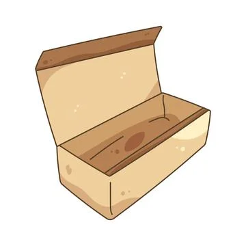 Illustration of open packing box Stock Illustration