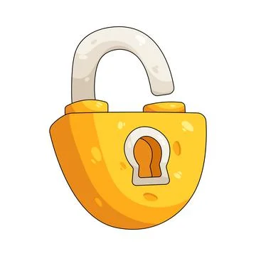 Illustration of open padlock Stock Illustration