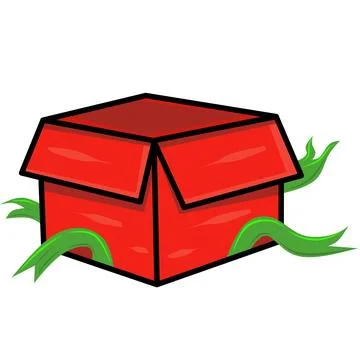 Illustration of an open red cardboard Stock Illustration