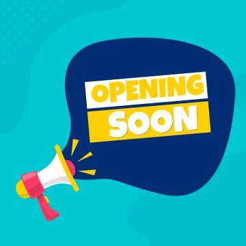 Illustration of opening soon, with nice background vector-eps Stock Illustration