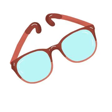 Illustration of optical glasses with brown frames isolated on a white backgr Stock Illustration