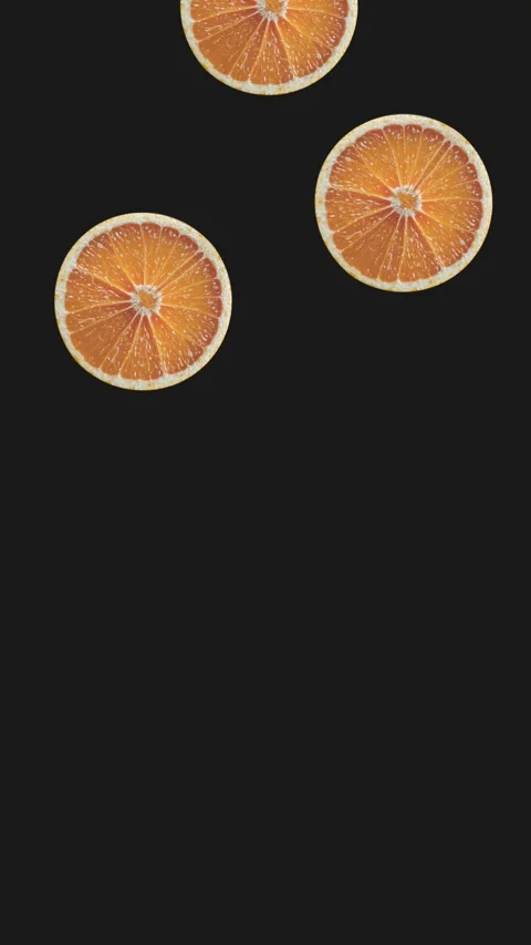An illustration of an orange falling from top to bottom Stock Footage 327476009