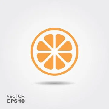 Illustration of orange flat icon with shadow Stock Illustration