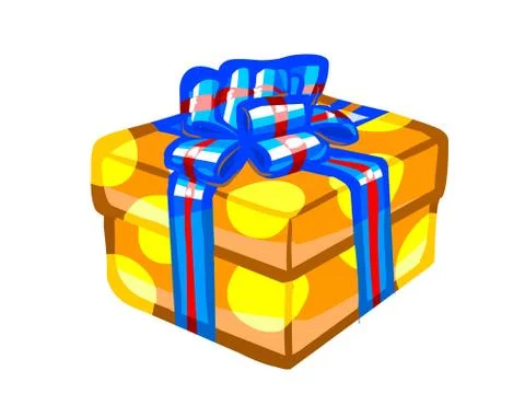 The illustration of an orange present box. Stock Illustration
