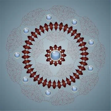 Illustration with ornament. Illustrazione stock