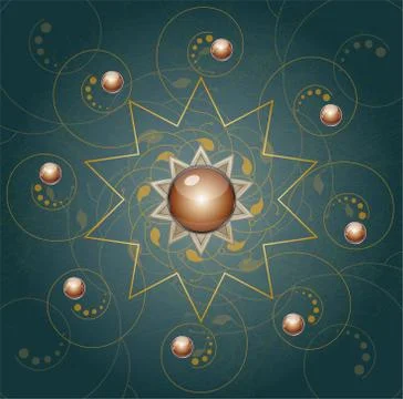 Illustration with ornament. Illustrazione stock