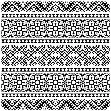 Illustration of Ornament Pattern design in black white color Stock Illustration