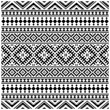 Illustration of Ornament Pattern design in black white color Stock Illustration