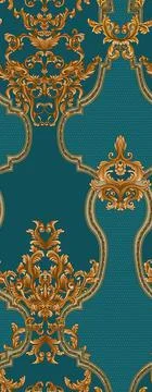 Illustration of an ornate seamless pattern for square stitch in blue color Stock Illustration