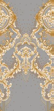 Illustration of an ornate seamless pattern for square stitch in gray color Stock Illustration