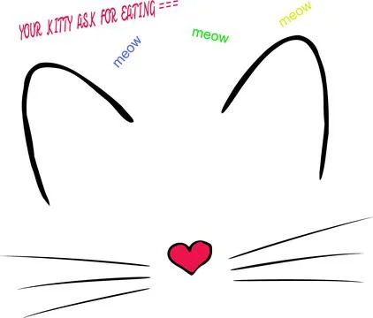 Illustration with the outline of a kitten Stock Illustration