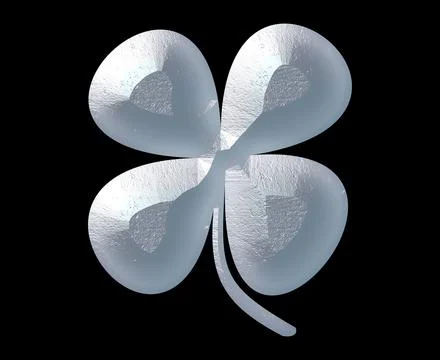 Illustration of an outline of a leaf of clover isolated on a black background Illustrazione stock