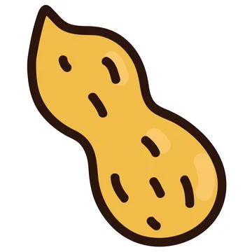 Illustration of outlined peanut shell Stock Illustration