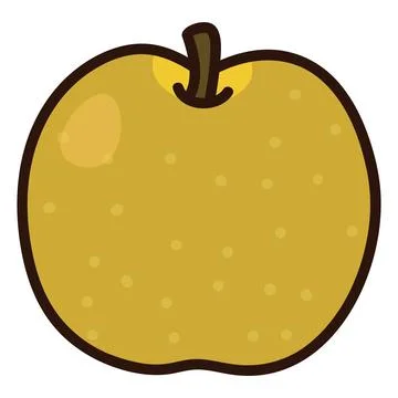 Illustration of outlined simple Asian pear Stock Illustration