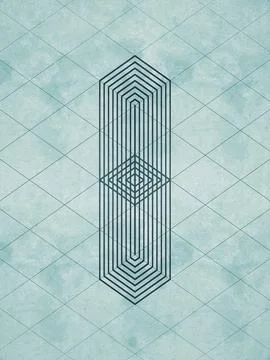 Illustration with outlines of rectangles forming a dynamic pattern 3d Stock Illustration