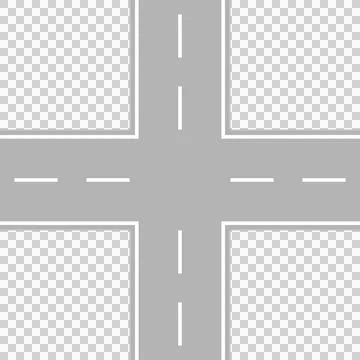 Illustration of an overhead view of a crossroads Stock Illustration