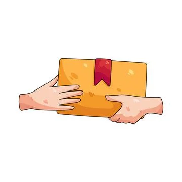 Illustration of package handover Stock Illustration