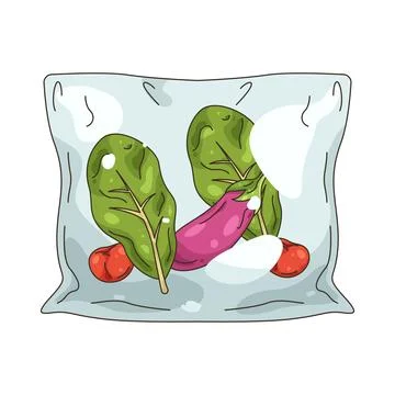 Illustration of Packaged vegetable mix Stock Illustration