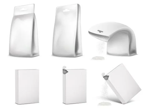 Illustration of packaging, package design. Sachet, box, bag, pouch, container Stock Illustration