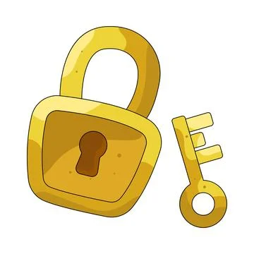 Illustration of Padlock and key Stock Illustration