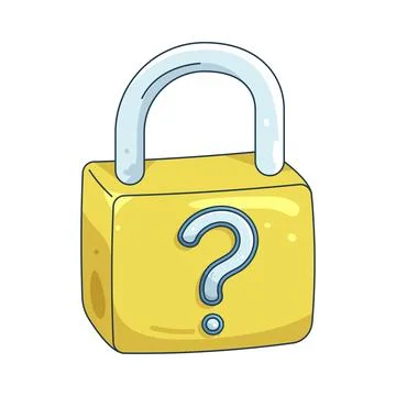 Illustration of padlock with a question mark Stock Illustration