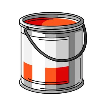 Illustration of paint can. Material for construction industry. Stock Illustration